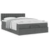 Ottoman Bed with Mattress Dark Grey Double Fabric