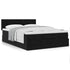 Ottoman Bed with Mattress Black Double Velvet