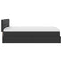 Ottoman Bed with Mattresses & LEDs Black Double Faux Leather