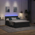 Ottoman Bed with Mattress & LEDs Black Double Fabric