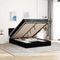 Ottoman Bed with Mattress & LEDs Black Double Fabric