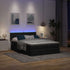 Ottoman Bed with Mattress & LEDs Black Double Fabric