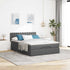 Ottoman Bed with Mattress & LEDs Dark Grey Double Fabric