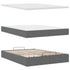 Ottoman Bed with Mattress & LEDs Dark Grey Double Fabric