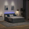 Ottoman Bed with Mattress & LEDs Dark Grey Double Fabric