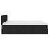 Ottoman Bed with Mattress & LEDs Black Double Fabric