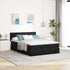 Ottoman Bed with Mattress & LEDs Black Double Velvet