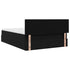 Ottoman Bed with Mattress & LEDs Black Double Velvet