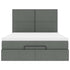 Ottoman Bed with Mattress Dark Grey Double Fabric