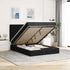 Ottoman Bed with Mattress Black Double Fabric