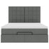 Ottoman Bed with Mattress Dark Grey Double Fabric