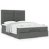 Ottoman Bed with Mattress Dark Grey Double Fabric