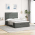 Ottoman Bed with Mattress Dark Grey Double Fabric