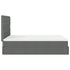 Ottoman Bed with Mattress Dark Grey Double Fabric