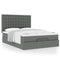 Ottoman Bed with Mattress Dark Grey Double Fabric