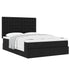 Ottoman Bed with Mattress Black Double Fabric