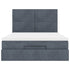 Ottoman Bed with Mattresses Dark Grey Double Velvet