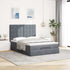 Ottoman Bed with Mattresses Dark Grey Double Velvet