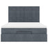 Ottoman Bed with Mattresses Dark Grey Double Velvet