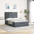 Ottoman Bed with Mattresses Dark Grey Double Velvet