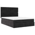 Ottoman Bed with Mattresses Black Double Velvet