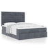 Ottoman Bed with Mattresses Dark Grey Double Velvet