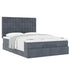 Ottoman Bed with Mattresses Dark Grey Double Velvet