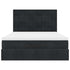 Ottoman Bed with Mattresses Black Double Velvet