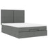 Ottoman Bed with Mattress & LEDs Dark Grey Double Fabric