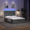 Ottoman Bed with Mattress & LEDs Dark Grey Double Fabric