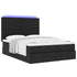 Ottoman Bed with Mattress & LEDs Black Double Fabric