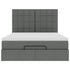 Ottoman Bed with Mattress & LEDs Dark Grey Double Fabric