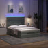 Ottoman Bed with Mattress & LEDs Dark Grey Double Fabric