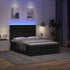 Ottoman Bed with Mattress & LEDs Black Double Fabric