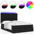 Ottoman Bed with Mattress & LEDs Black Double Fabric