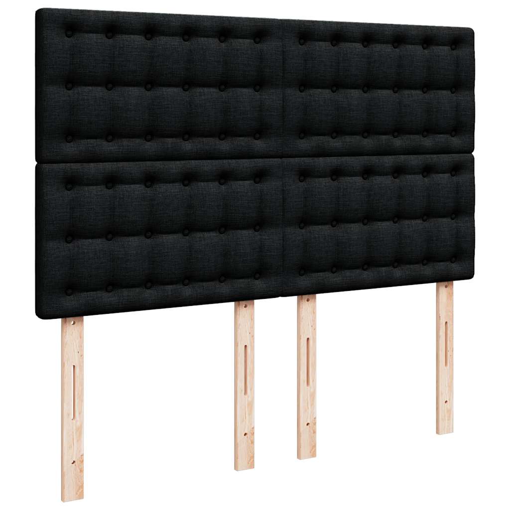 Ottoman Bed with Mattress & LEDs Black Double Fabric