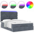 Ottoman Bed with Mattresses & LEDs Dark Grey Double Velvet