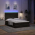 Ottoman Bed with Mattresses & LEDs Black Double Velvet