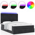 Ottoman Bed with Mattresses & LEDs Black Double Velvet