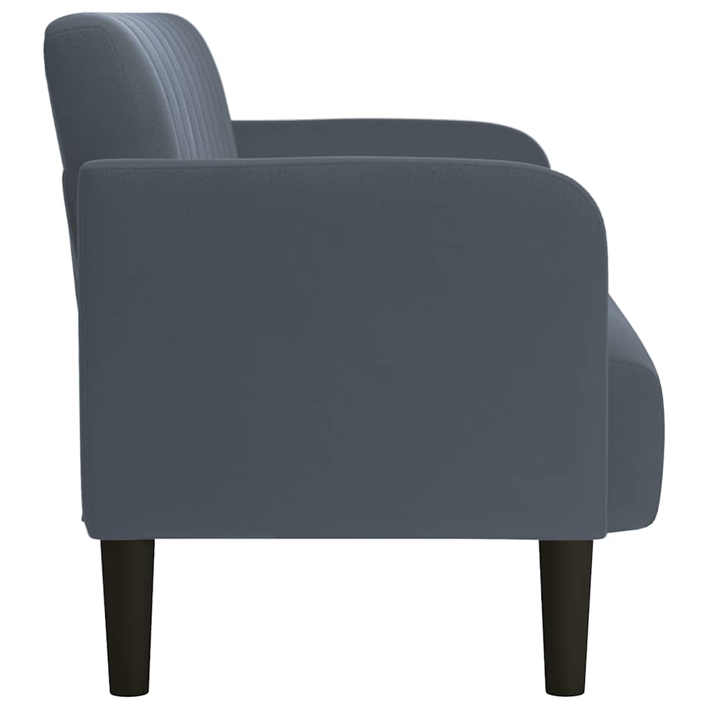 Loveseat Sofa Dark Grey 109 cm Velvet