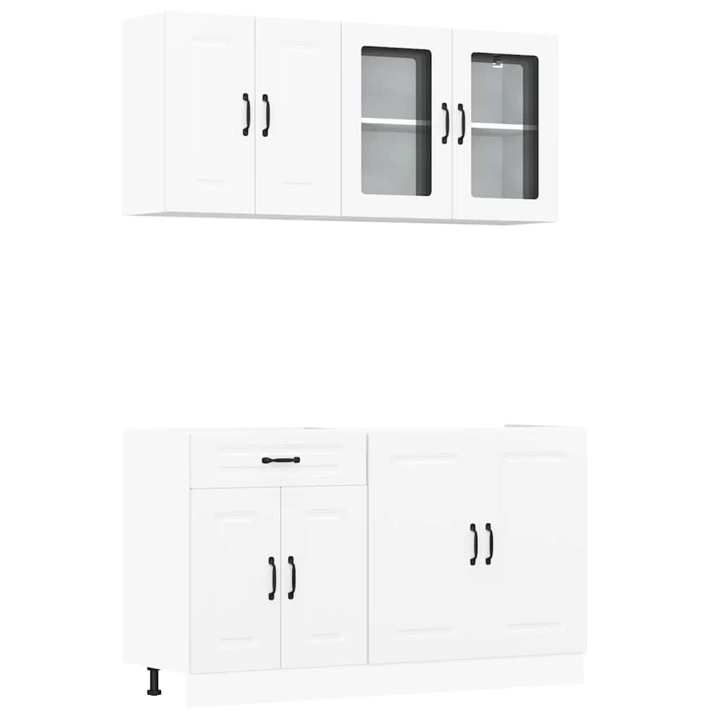 4 Piece Kitchen Cabinet Set Kalmar White Engineered Wood