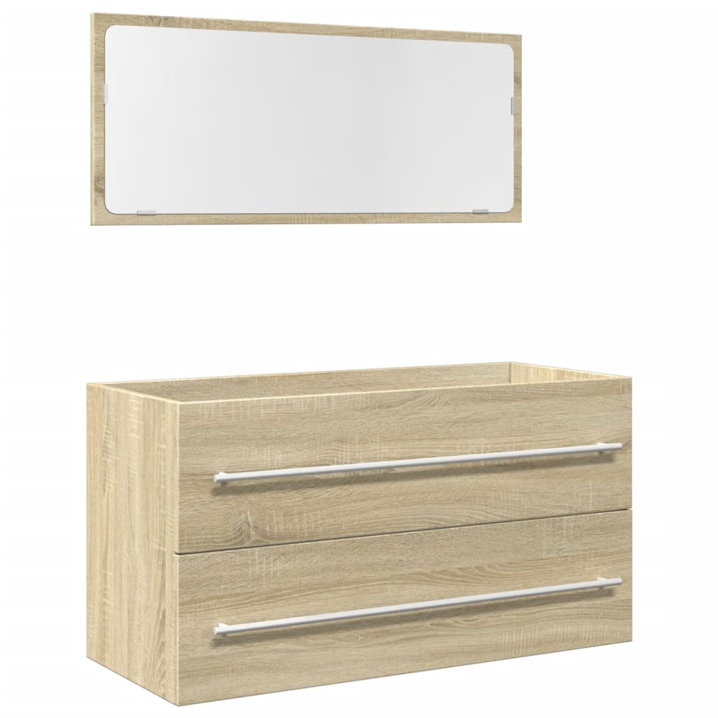 2 Piece Bathroom Furniture Set Sonoma Oak Engineered Wood