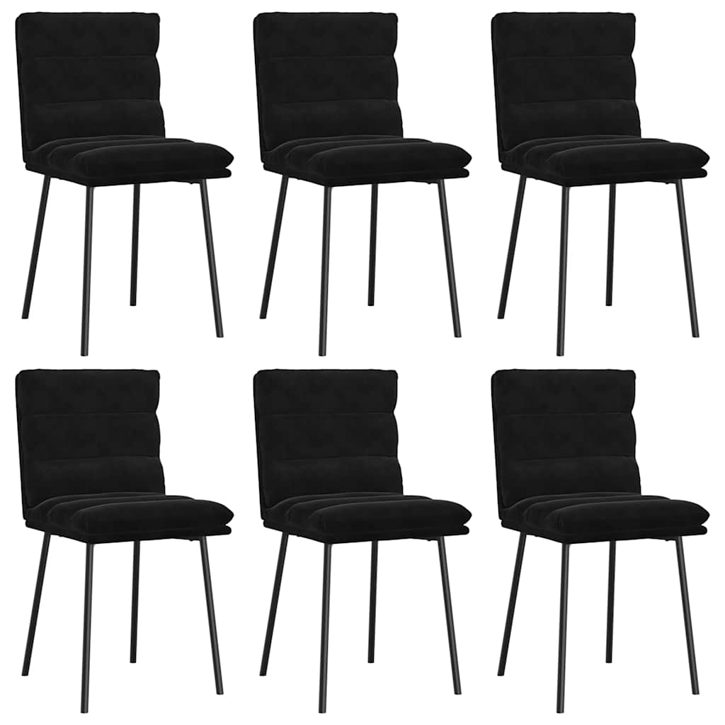 Dining Chairs 6 pcs Black Velvet