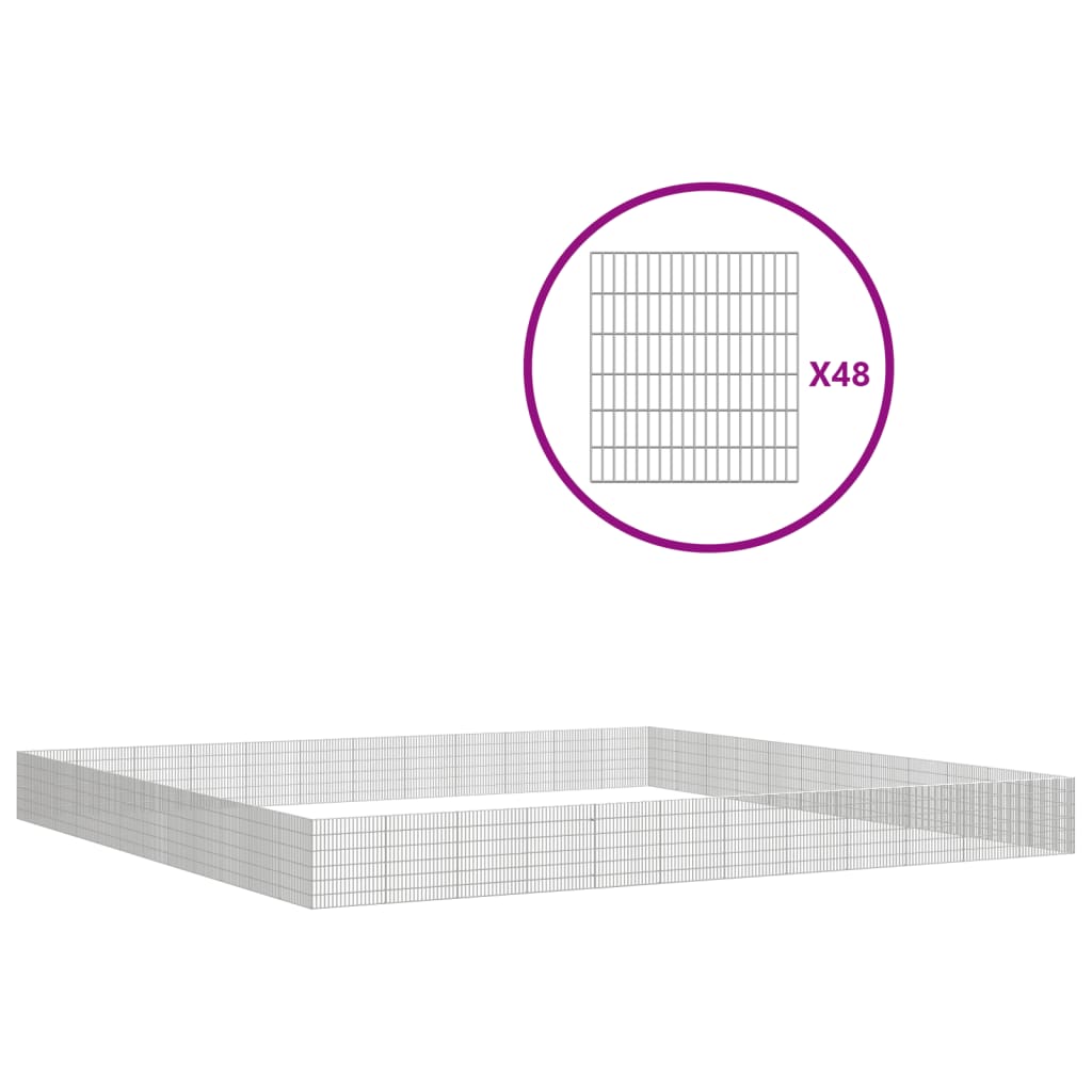 Free Range Animal Enclosure 48-Panel 54x60 cm Galvanised Iron