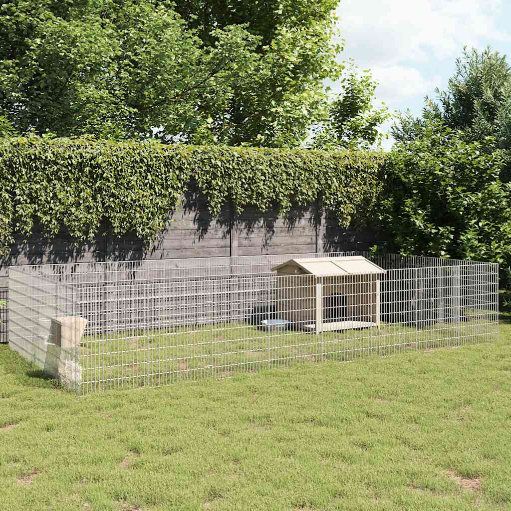 Free Range Animal Enclosure 24-Panel 54x80 cm Galvanised Iron