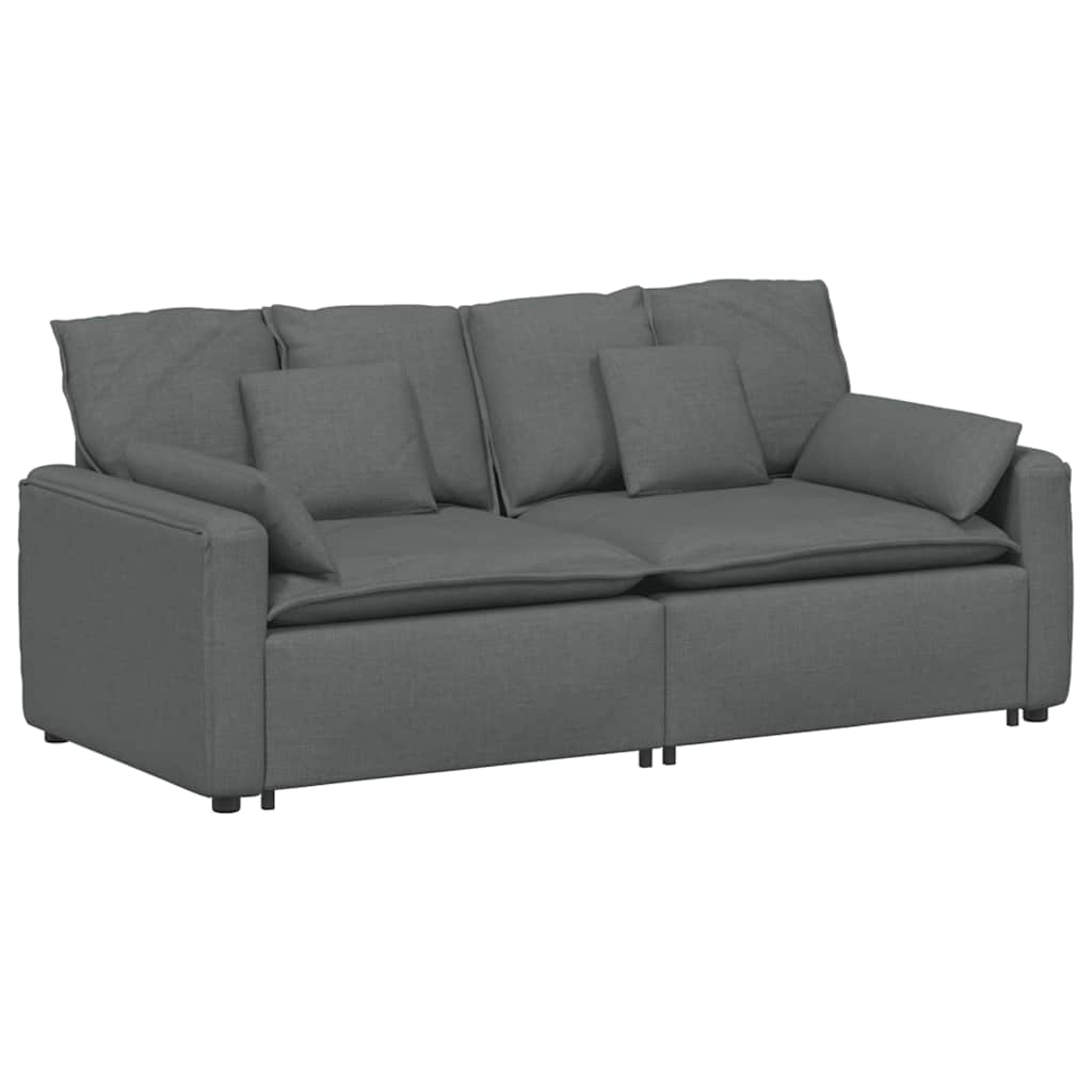 Modular Sofa with Cushions Dark Grey