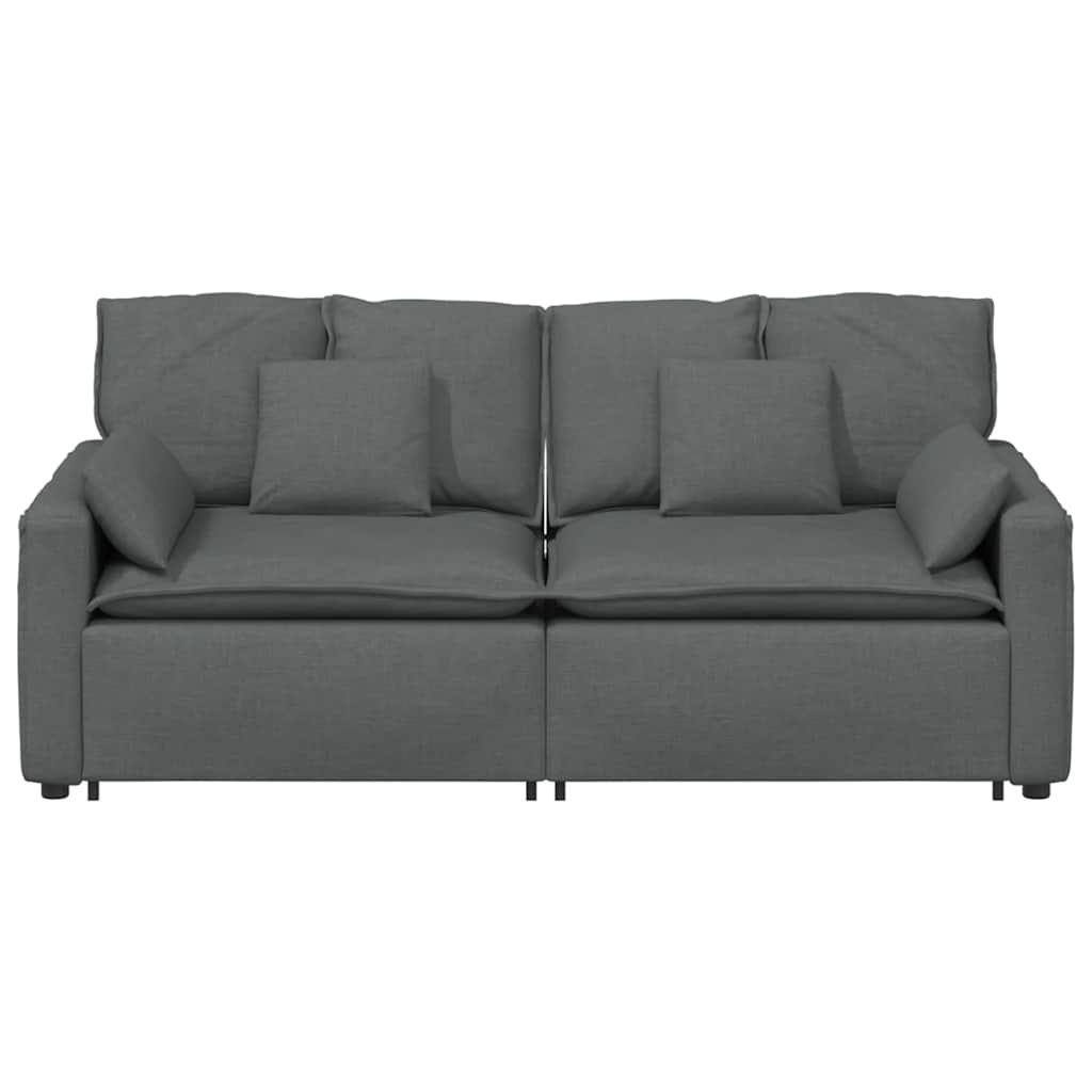 Modular Sofa with Cushions Dark Grey