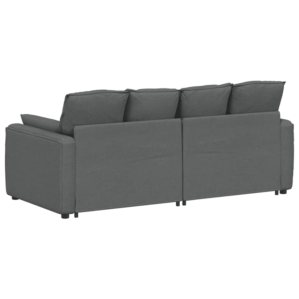 Modular Sofa with Cushions Dark Grey