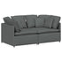 Modular Sofa with Cushions Fabric Dark Grey