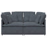 Modular Sofa with Cushions Velvet Dark Grey